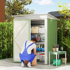 Outsunny - Cabanon de rangement extérieur 5 x 3 pi avec étagère réglable vert-Étagère réglable à 2 niveaux pour un rangement flexible 