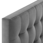 Modway - Lily Biscuit Touffé Performance Velvet Tête de lit jumelée, Gris-Assemblée requise