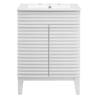 Modway - Render 24" Vanette de salle de bain - Blanc blanc-Trous étendus de 8"