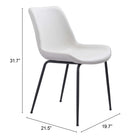Zuo - Byron Chaise de salle à manger - Blanc - Ensemble de 2-6