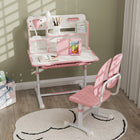 Qaba - Table et chaise d’étude pour enfants, ensemble bureau et chaise réglable pour enfants - rose-Réglez la hauteur de la chaise et de la table pour s’adapter à la croissance des enfants  
