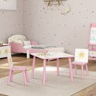 Qaba - Ensemble table et chaises 3 pièces pour - âgés de 3 à 8 ans - rose-Bords lisses pour une sécurité accrue pendant les jeux  
