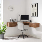 Modway - Render Coin de montage mural Bureau - Noyer-Stratifié lisse à grain de bois