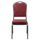 Flash Furniture – Chaise banquet empil Hercules, dos couronne, vinyle bourgogne, siège de 2,5 po, structure argentée, 4/paquet-Capacité de poids de 500 lb