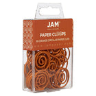 JAM Paper - Trombones circulaires - trombones ronds - orange - paquet de 50-Taille : 1 pouce (diamètre) | Gardez vos piles de papier organisées avec des trombones colourés