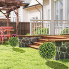 HOMCOM - Boule topiaire artificielle d’eucalyptus 22 po avec piquets de fixation au sol - vert - ensemble de 2-Le piquet de sol inclus permet un placement polyvalent en extérieur ou en intérieur 