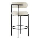 Modway - Albie Tissu Boucle Tabourets de bar Ensemble de 2 - Noir ivoire-9