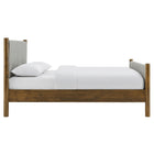 Modway - Maven Grandeur nature Tissu tapis Lit de plateforme, Noyer de blé-Bois séché au four