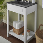 Modway - Altura 24" Vanette de salle de bain - Blanc Noir-Trous centraux de 8 pouces