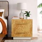 Modway - Abel 2 tiroirs Burl Wood Table de chevet, Burl blanc blanchi-Design minimaliste spacieux