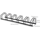 HOMCOM - Support de stationnement au sol pour 6 vélos, usage intérieur et extérieur - noir-La surface est galvanisée pour une protection, une utilisation en extérieur et à long terme