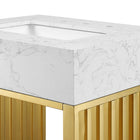 Modway - Gridiron 24" Vanette de salle de bain - Or blanc-Matchs non inclus