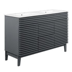 Modway - Render 48" Meuble de salle de bain à double lavabo - Gris blanc-Matchs non inclus