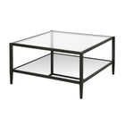 Hudson&Canal - Table basse carrée Hera 32" avec étagère miroir - Bronze noirci-Le dessus a une capacité de poids de 40 lb, l'étagère peut supporter 30 lb