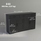 HOMCOM - Buffet 55,1 po L avec rangement - noir-Convient aussi bien à la salle à manger qu’au salon pour plus de polyvalence 