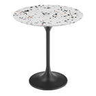 Modway - Lippa Rond de 20 po Terrazzo Table d’appoint - Terrazzo noir-Table d’appoint moderne
