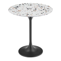 Modway - Lippa Rond de 20 po Terrazzo Table d’appoint - Terrazzo noir-Table d’appoint moderne