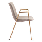Zuo - Desi Chaise de salle à manger - Beige/Or - Ensemble de 2-Dimensions: 23,2 po L x 21,7 po L x 32,5 po H