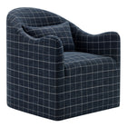 Modway - Bardot Mélange de lin recouvert d’engourdi Chaise d’accent - Denim motif à carreaux fenêtre-Chaise d’accent couverte