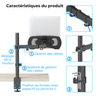 ShoppingAll - Support de bureau entièrement réglable pour ordinateur portable - Noir-Pivote à 180 degrés pour s'adapter à tout angle d'écran