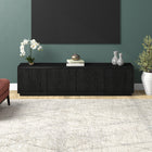 Hudson&Canal - Meuble TV Hanson pour téléviseurs jusqu'à 85 pouces - Grain noir-Fabriqué à partir de matériaux MDF robustes dans une finition blanche en aulne fabriquée à la main