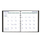 Blueline - 2027 agenda mensuel 16 mois MiracleBind avec reliure à double spirale – 10 3/4 po x 8 1/2 po – noir – bilingue-Onglets laminés autocollants
