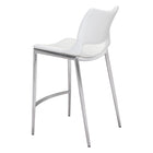 Zuo - Ace Tabouret de comptoir - Blanc/Silver - Ensemble de 2-6