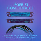 Casque de jeu stéréo Logitech G335 - Noir-Confort toute la journée : Les coussinets à mémoire de forme avec matériau maille sportive sont confortables. Passez votre niveau de gaming au mode supérieur en terme de style et de confort
