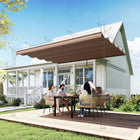 Outsunny - Toile de rechange rétractable pour pergola 8,2 pi L x 8,4 pi l pour cadre 10 pi L x 10 pi l (seulement la couverture supérieure), café-Le tissu respirant assure une bonne circulation de l’air