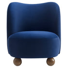 Modway - Monroe Performance Velvet Chaise d’accent - Noyer bleu minuit-Assemblée requise