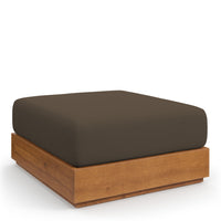 Modway - Tahoe Terrasse extérieure Bois d’acacia Ottoman in Cacao naturel-Ottoman extérieur patio