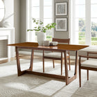 Modway - Solara Rectangle de 71 po Bois Table à manger, Noyer-Conception rectangulaire