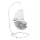 Modway - Encase Terrasse extérieure Rotin Chaise à balançoire - Gris blanc-Coussinets ajustables pour les pieds