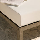 Modway - Northlake Terrasse extérieure Teck Ottoman in Gris vieilli-Glissières de plancher sans marquage