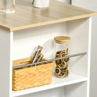 HOMCOM - Table de bar moderne pour cuisine, salle à manger, salon - blanc-Assemblage requis 