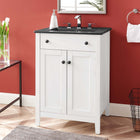 Modway - Nantucket 24" Vanette de salle de bain - Blanc Noir-Trous de robinet centraux 8"