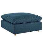 Modway - Commix Duvet Rempli Trop Rempli Ottoman - Azure-Construction en bois massif
