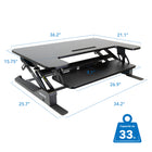 Mount-It! - Convertisseur de bureau debout de 36 po de largeur avec vérin à gaz, noir-8
