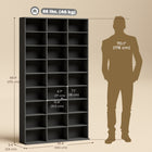HOMCOM - Armoire de rangement multimédia à 9 niveaux - 68.9 po H - noir-Utilisation polyvalente pour accueillir des médias, des livres ou des objets décoratifs