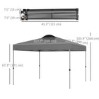 Outsunny - Tente auvent pliante 10 pi l x 10 pi L avec aération sur le toit et sac - Gris-Conception escamotable pour une installation rapide