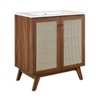 Modway - Soma 30" Vanette de salle de bain - Blanc noyer-MDF et panneau de particules
