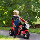 Aosom - moto électrique pour enfants 6v, moto tout-terrain à batterie - rouge-Trois larges pneus texturés assurent une conduite stable et sécurisée 