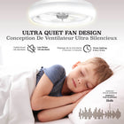Bell+Howell - Ventilateur de plafond CannonX à profil bas de 50 cm (19,7 po) avec éclairage et télécommande - Blanc-Le moteur réversible pousse l'air frais vers le bas en été et fait circuler l'air chaud en hiver pour aider à améliorer l'efficacité énergétique