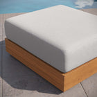 Modway - Tahoe Terrasse extérieure Bois d’acacia Ottoman in Gris clair naturel-Couvre-tissus résistants aux intempéries
