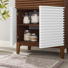 Modway - Render 30" Armoire à coiffeuse de salle de bain - Blanc Noyer Blanc-Trous centraux de 8"