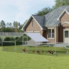 PawHut - grand enclos à poules extérieur pour 12-14 poules, poulailler avec accès piéton-Un enclos grand et spacieux offre suffisamment de place pour les poules, les canards et les lapins 