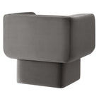 Modway - Tate Performance Velvet Chaise d’accent - Storm Grey-Cadre en bois solide