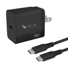 Helix - Chargeur mural USB-C + USB-A avec câble - 40 W, Noir-40 W Chargement
