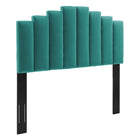Modway - Noelle Performance Velvet Tête de lit jumelée, Sarcelle-Tête de lit jumelée Glam Deco