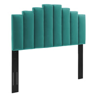 Modway - Noelle Performance Velvet Tête de lit jumelée, Sarcelle-Tête de lit jumelée Glam Deco